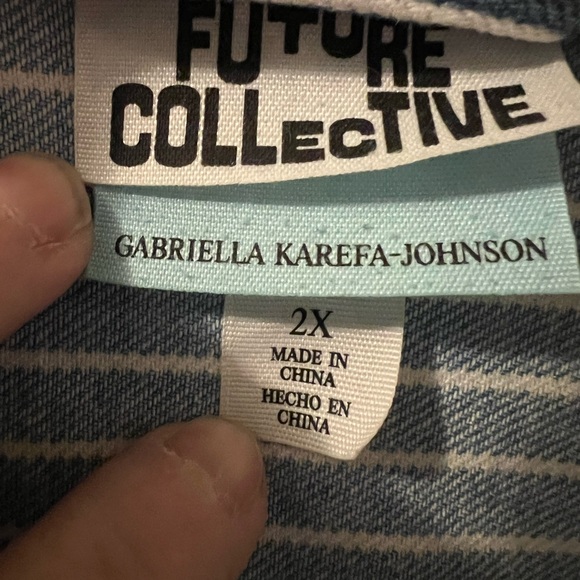 Striped Blue Jean Jacket - Picture 2 of 2